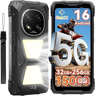 Blackview Rock 2 Pro Movil Irrompible, Android 16 Movil Indestructible 5G 32GB+256GB, 6.67″ HD+ Display 120Hz 15000mAh IP6…