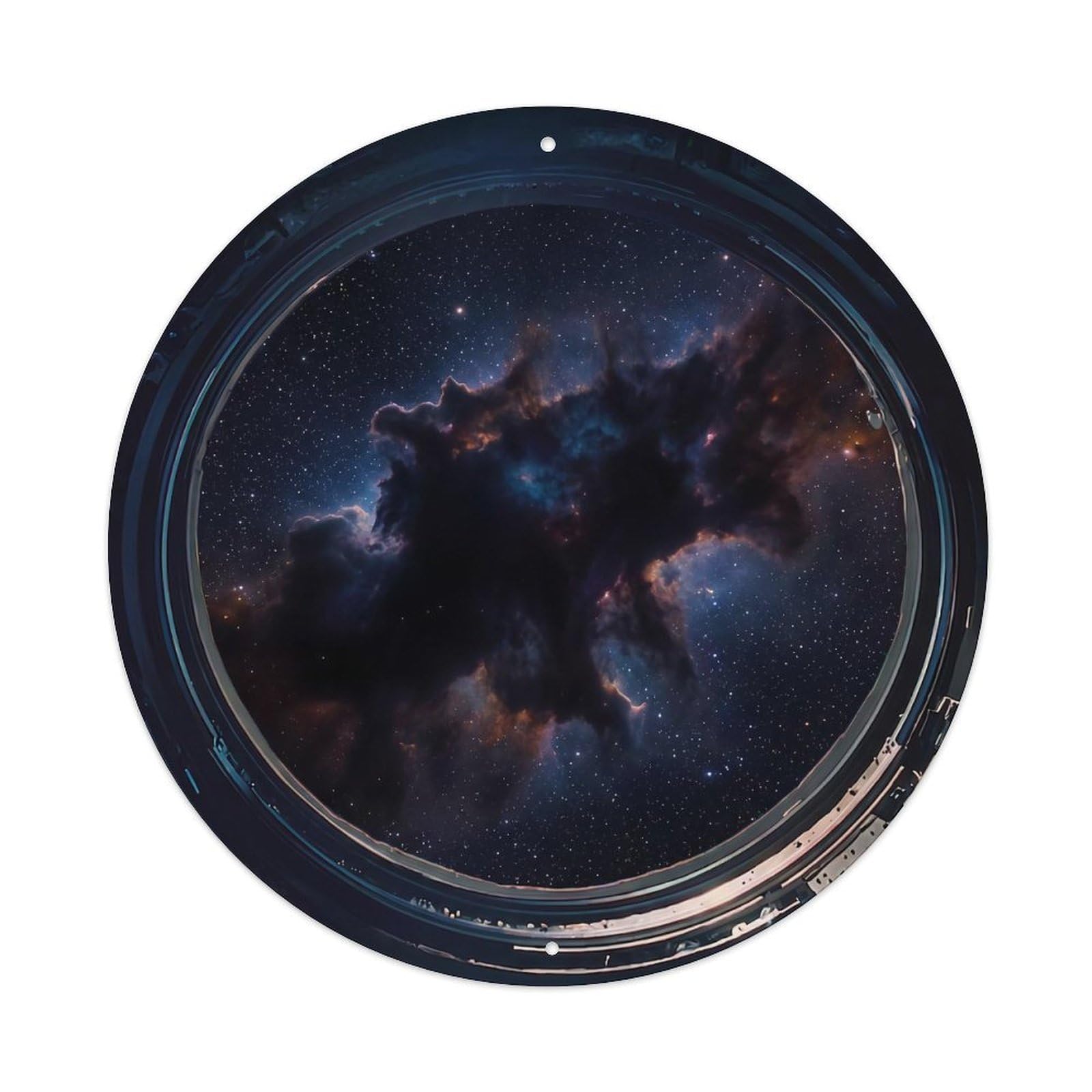 Dark Molecular Cloud Porthole View Metal Tin Sign