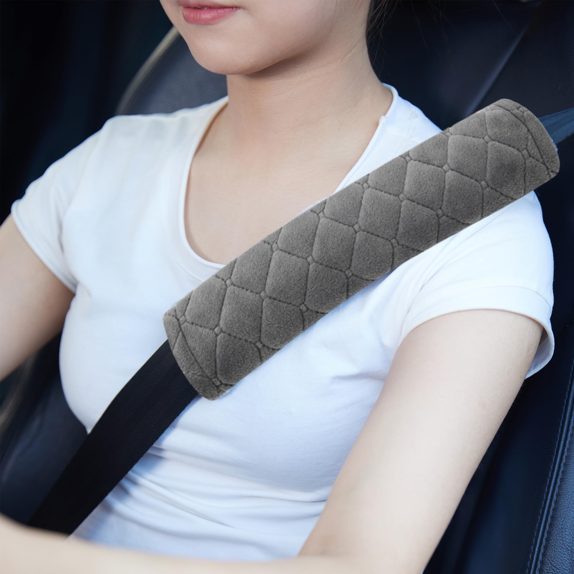 MOONET 2-Pack Seat Belt Shoulder Pad Protectors - Soft Universal Cover For Car & Bag Straps