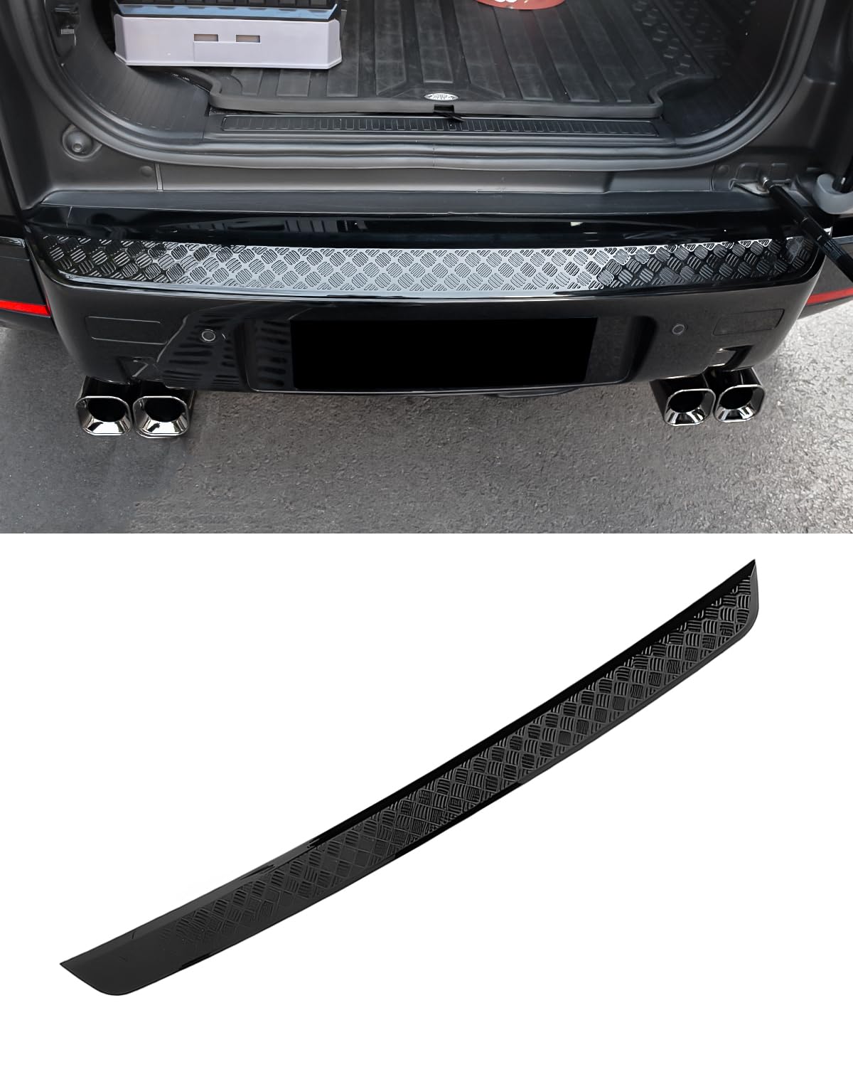 Land Rover Defender 90 110 130 2020-2025 Copertura protettiva antigraffio paraurti posteriore nero lucido
