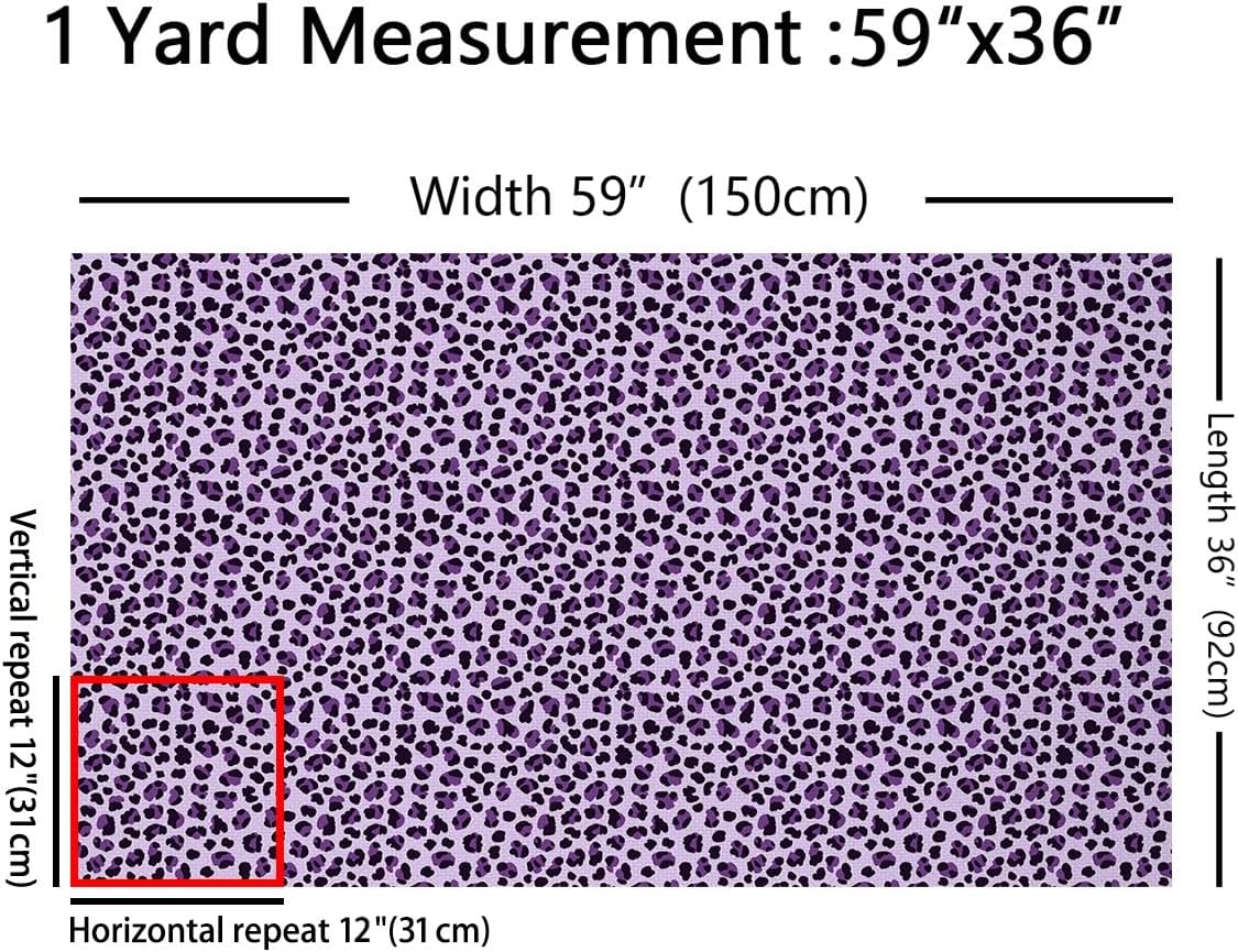 Leopard Print Upholstery by The Yard, Cheetah Fabric for Quilting and Sewing, Wild Animal Safari Decorative Fabric, Purple, 3 Yards