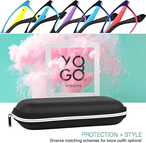 Miniatura 5 de Yogo Vision Lentes de bloqueo de luz azul para niños y niñas, marcos cuadrados antitensión y reducen el deslumbramiento (paquete de 1)