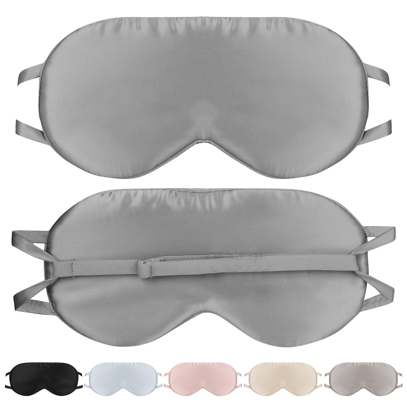 Silk Eye Mask for Sleep with Adjustable Strap for Women/Men/Adults Blackout 100% Mulberry ...