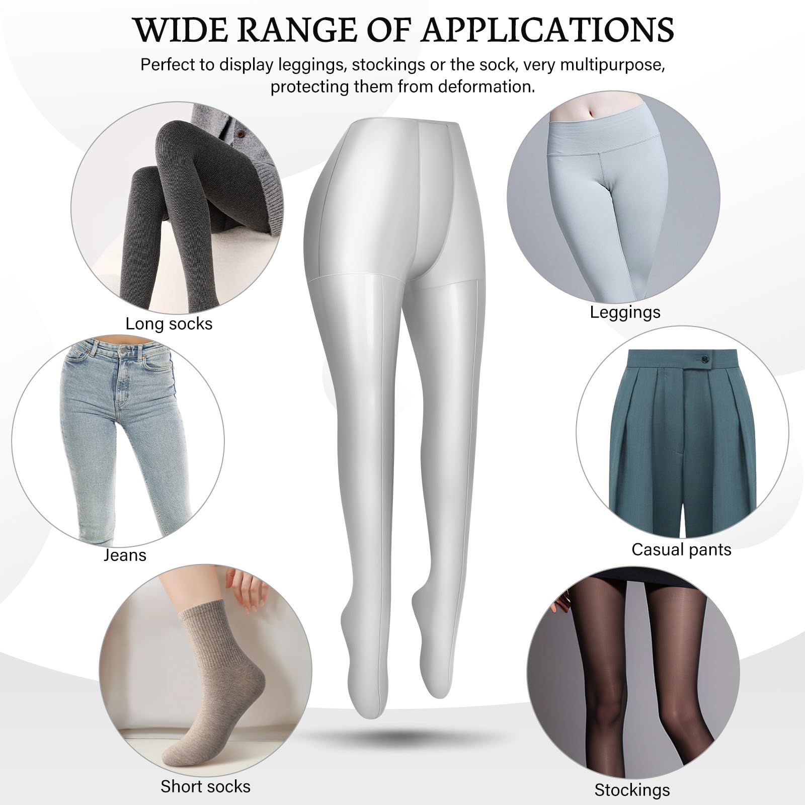 FUOYLOO Mannequin Gonflable Féminin en PVC pour Présentation de Pantalons et Bas, Modèle Pliable Multifonction pour Boutique de Vêtements