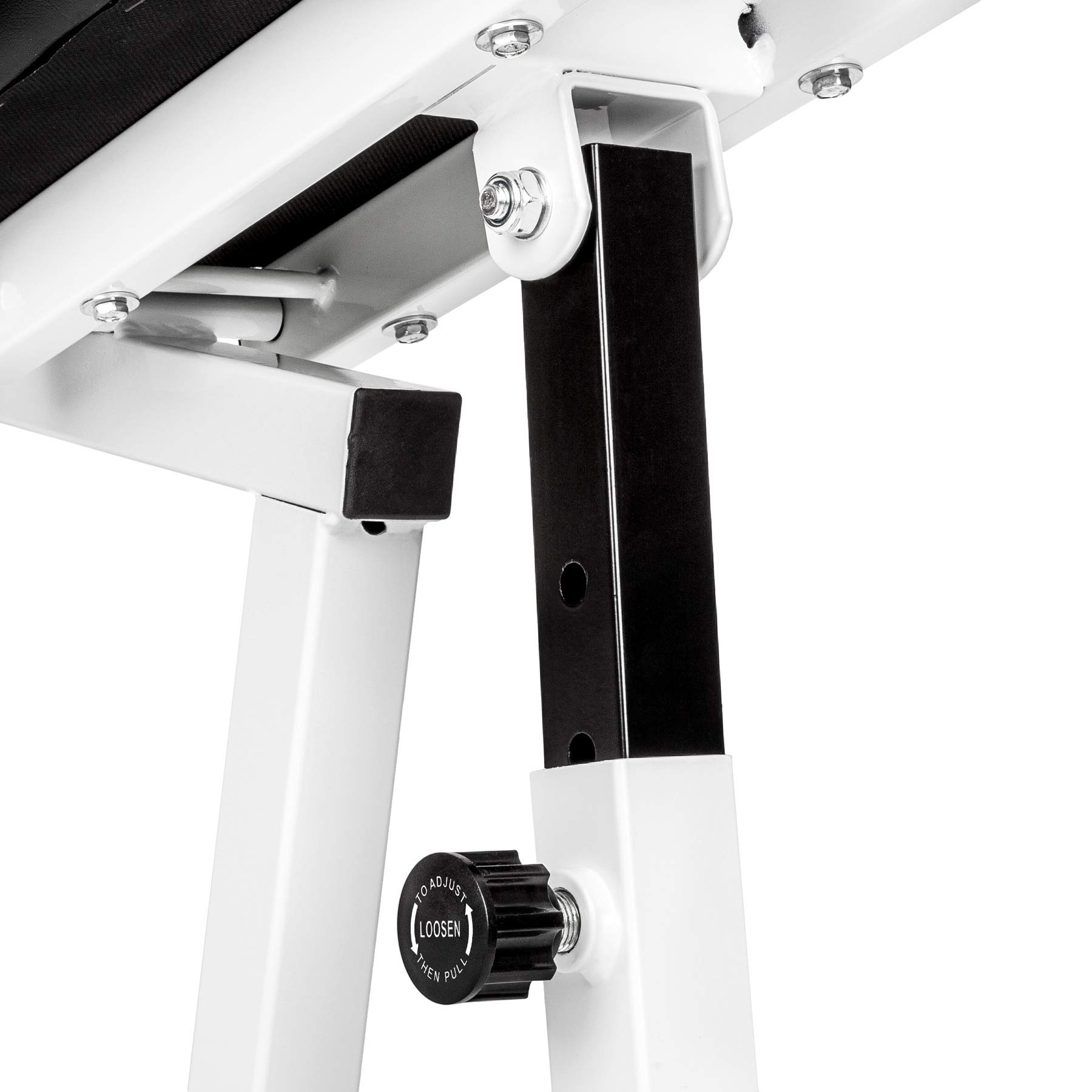 tectake® Panca Palestra Regolabile Multifunzione 120x47x114cm, Panca Inclinata per Pesi Palestra, Attrezzi Home Gym per Addominali, Glutei e altro, Allenamento a Casa, Workout, Fitness - Nero/Bianco