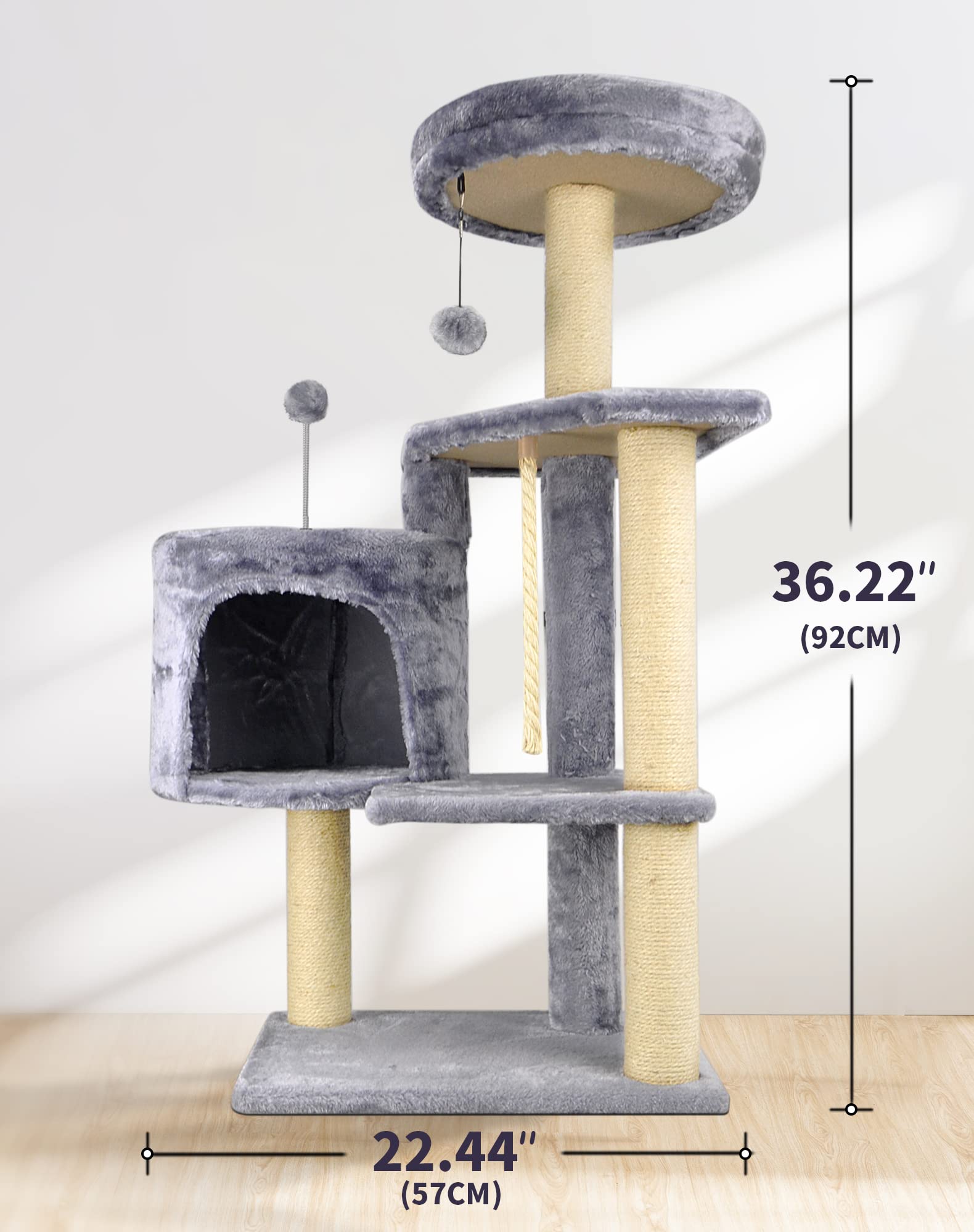 TINWEIUS 01A Cat Tree Scratching Toy Activity Centre Cat Tower Furniture