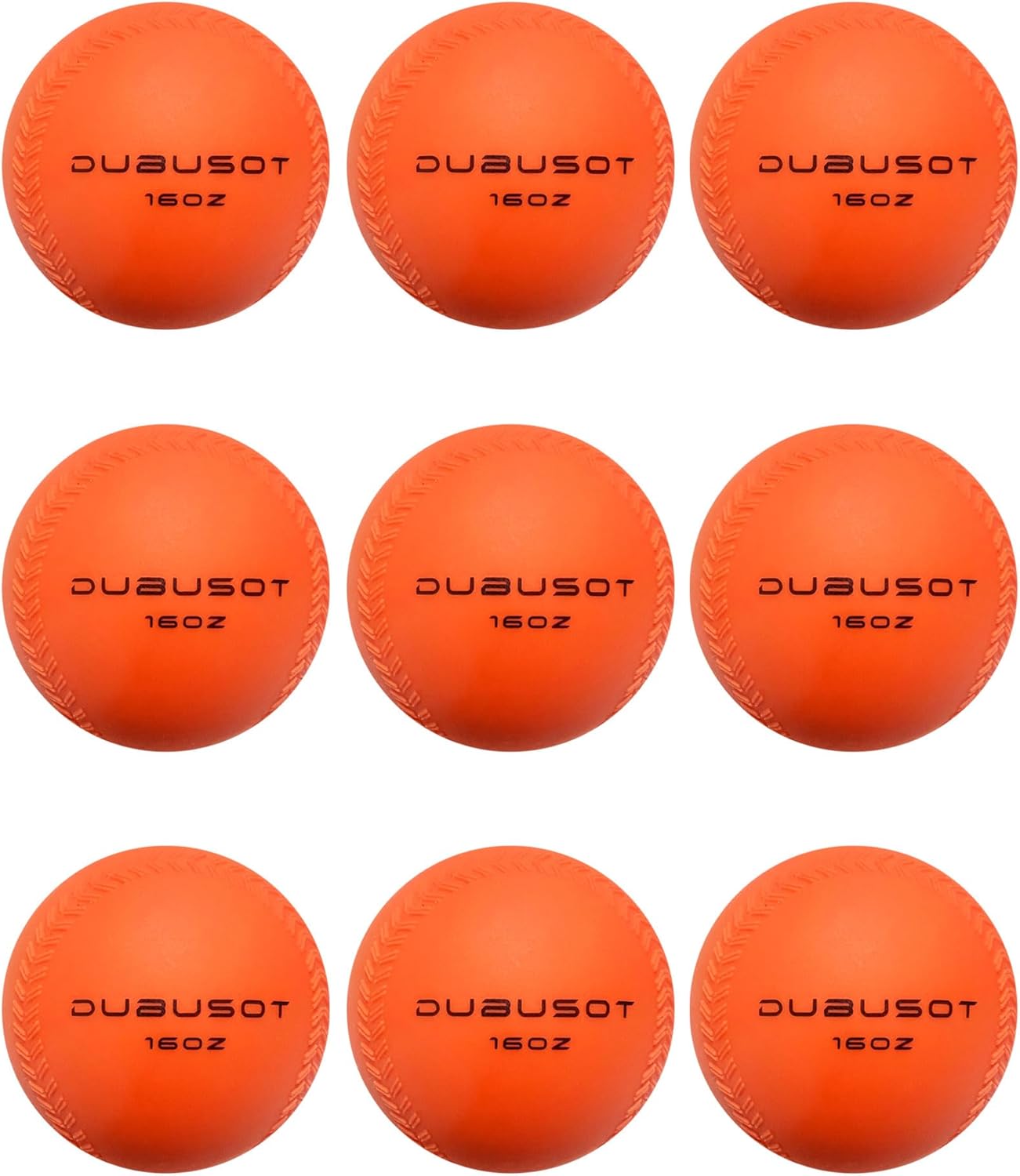 9 Pack Weighted Balls for Baseball & Softball 16 oz Practice Heavy Ball for Hitting, Batting & Pitching Training, Improve Power and Mechanics, 2.85inch Orange