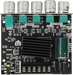 Power Amplifier Board,MT21 50W 50W 100W 2.1 Channel Subwoofer Amplifier Board Power AMP Module with Treble and Bass Control