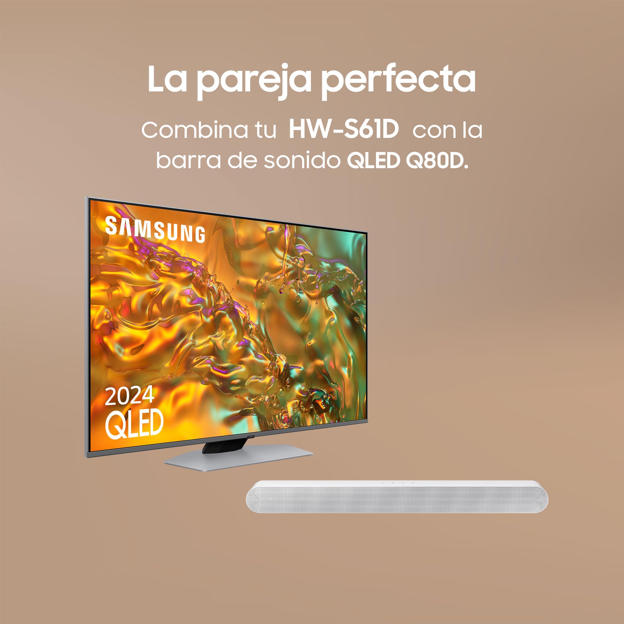 Samsung Soundbar HW-S61D/ZF Serie S, 7 Speaker, Wireless Dolby Atmos, Audio a 5.0 Canali, Q-Simphony, Alexa integrato e compatibile con Google Assistant, White 2024