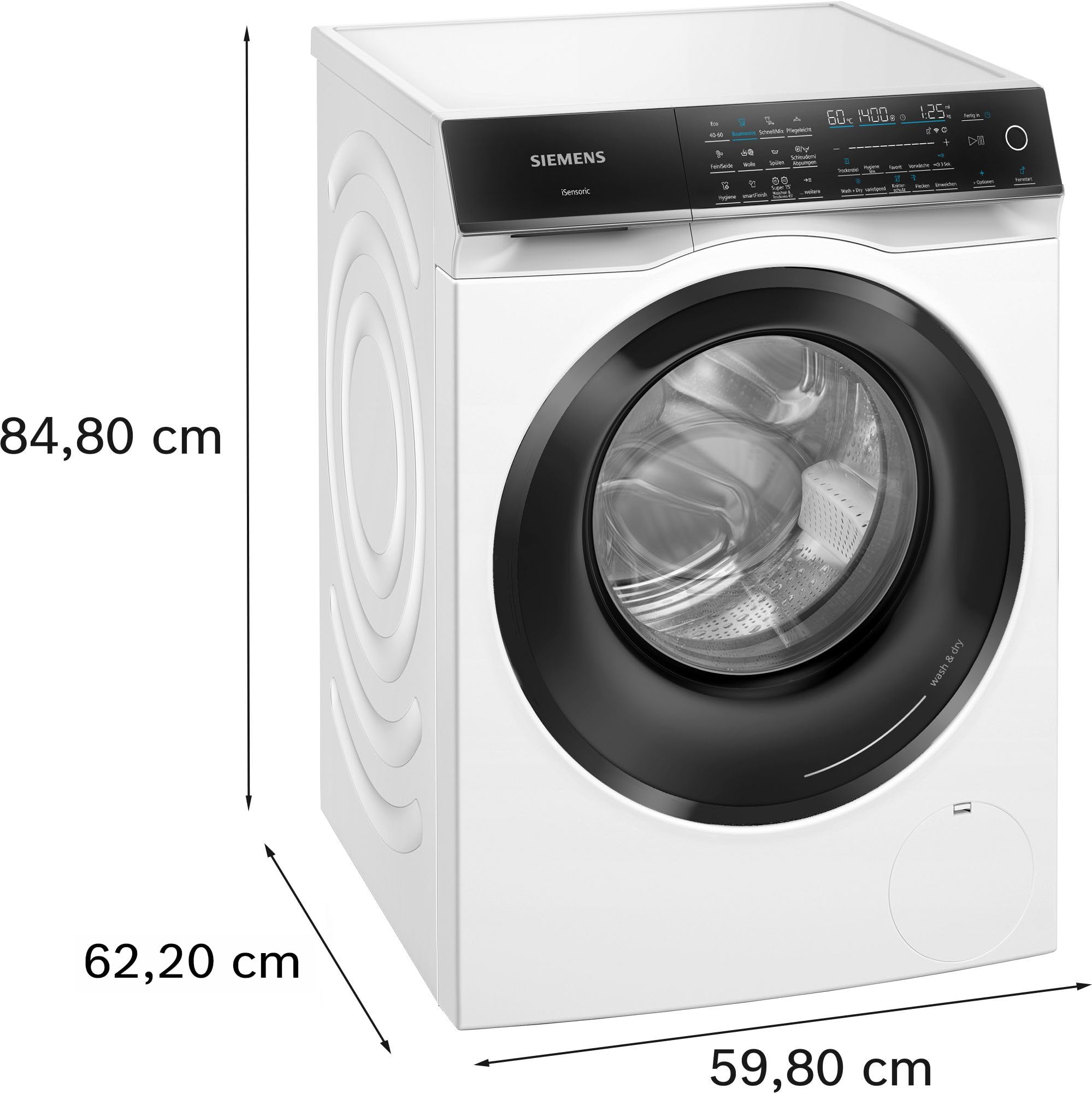Siemens iQ700 WN54C2070 Waschtrockner 9 kg Waschen 6 kg Trocknen 1400 UpM Antiflecken-System smartFinish varioSpeed autoDry
