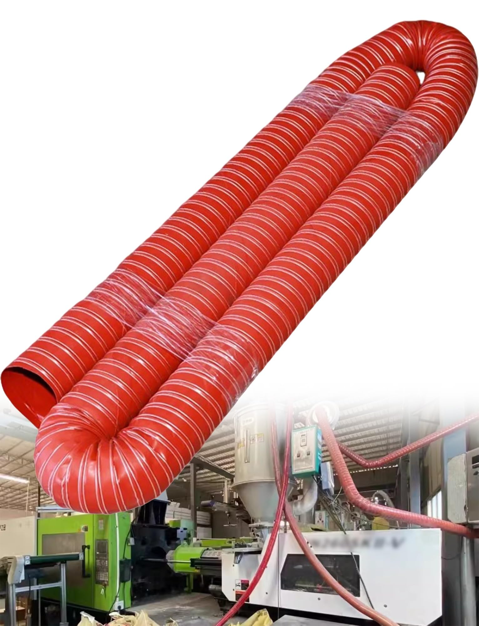 Lyvqzpwlr 8.9Cm/3.50In Steel Wire Silicone Fiberglass Duct