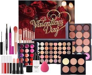 Allsminkkit Till Valentinsdag Skönhetslösning För Känslig Hud Och Hy | Valentinsmink Med Ögonskugga Och Mascara Till Mor Vänner Systrar Fru Nybörjare Dejting Samling Och