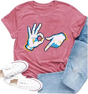 67 Shirts for Women & Teens Six Seven Hand Gesture T-Shirt Casual Fasion Tee Tops