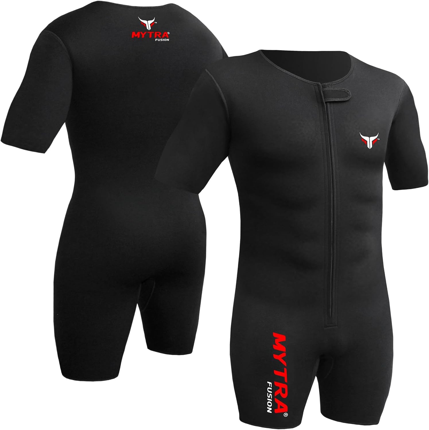 Mytra Fusion Sauna Sweat Suit Weight Loss Sliming Fitness Gym Exercise Training (Medium, Black)
