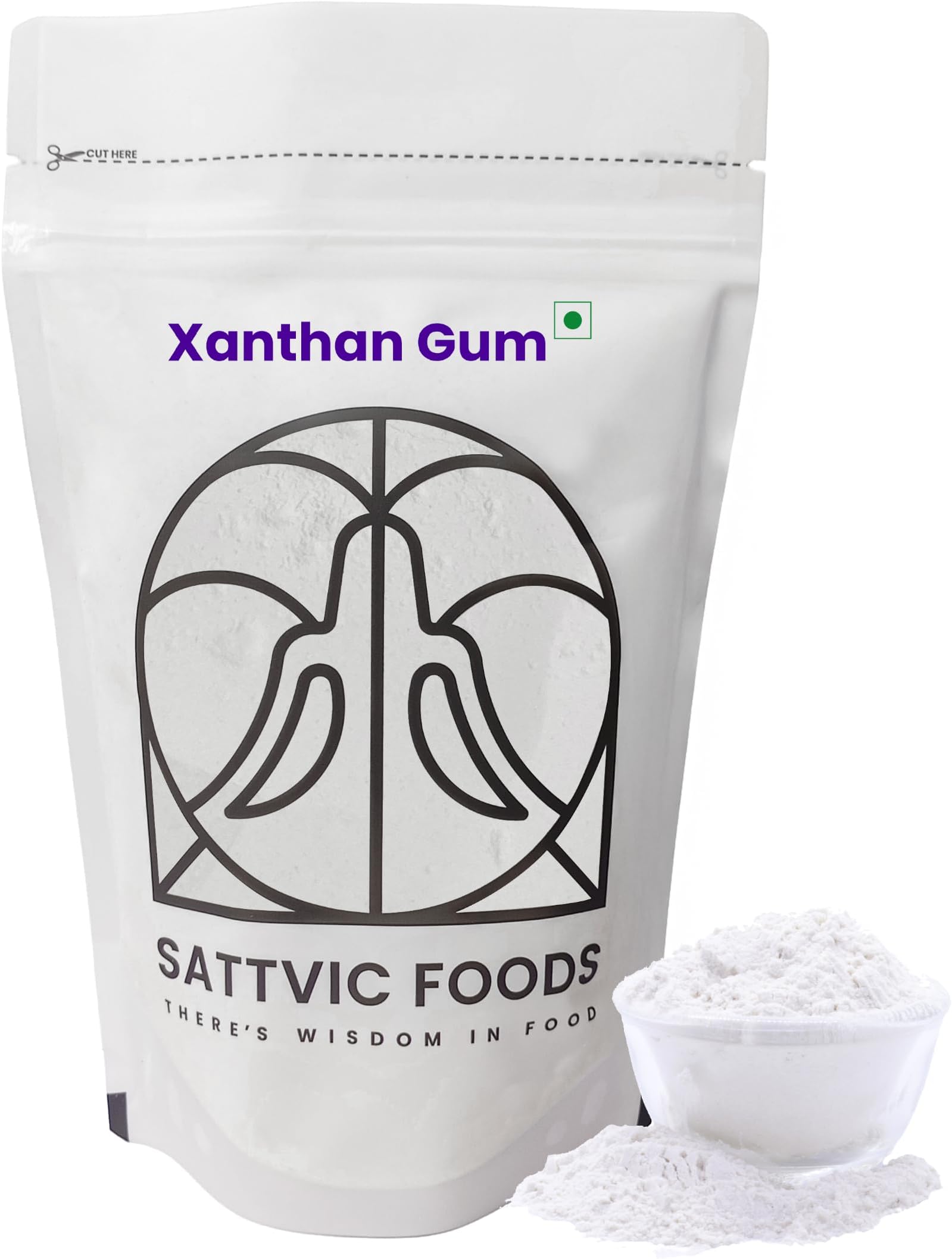 Sattvic Foods Xanthan Gum (1 kg) | Gluten-Free Stabilizer, Emulsifier & Vegan Thickener | NON-GMO & Keto-Friendly | Essential in Gluten-Free Baking, Use in Gravies, Sauces, Salad Dressings