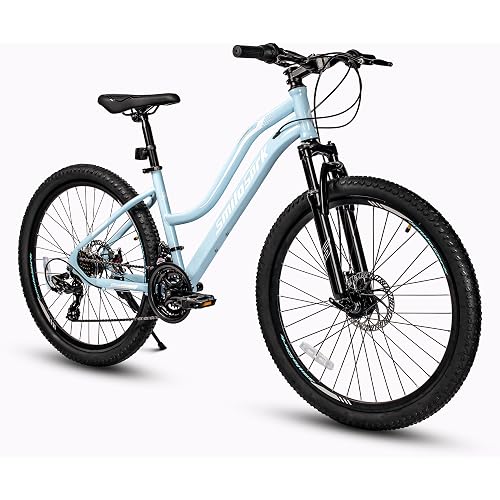 24/26" Women’s Mountain Bike for Adults, Steel Frame | Shimano Rear Derailleur, Twist Grip Shifter, Dual Disc Brakes, Lockout Suspension Fork, 2.35" Tires, 85% Pre-Assembled