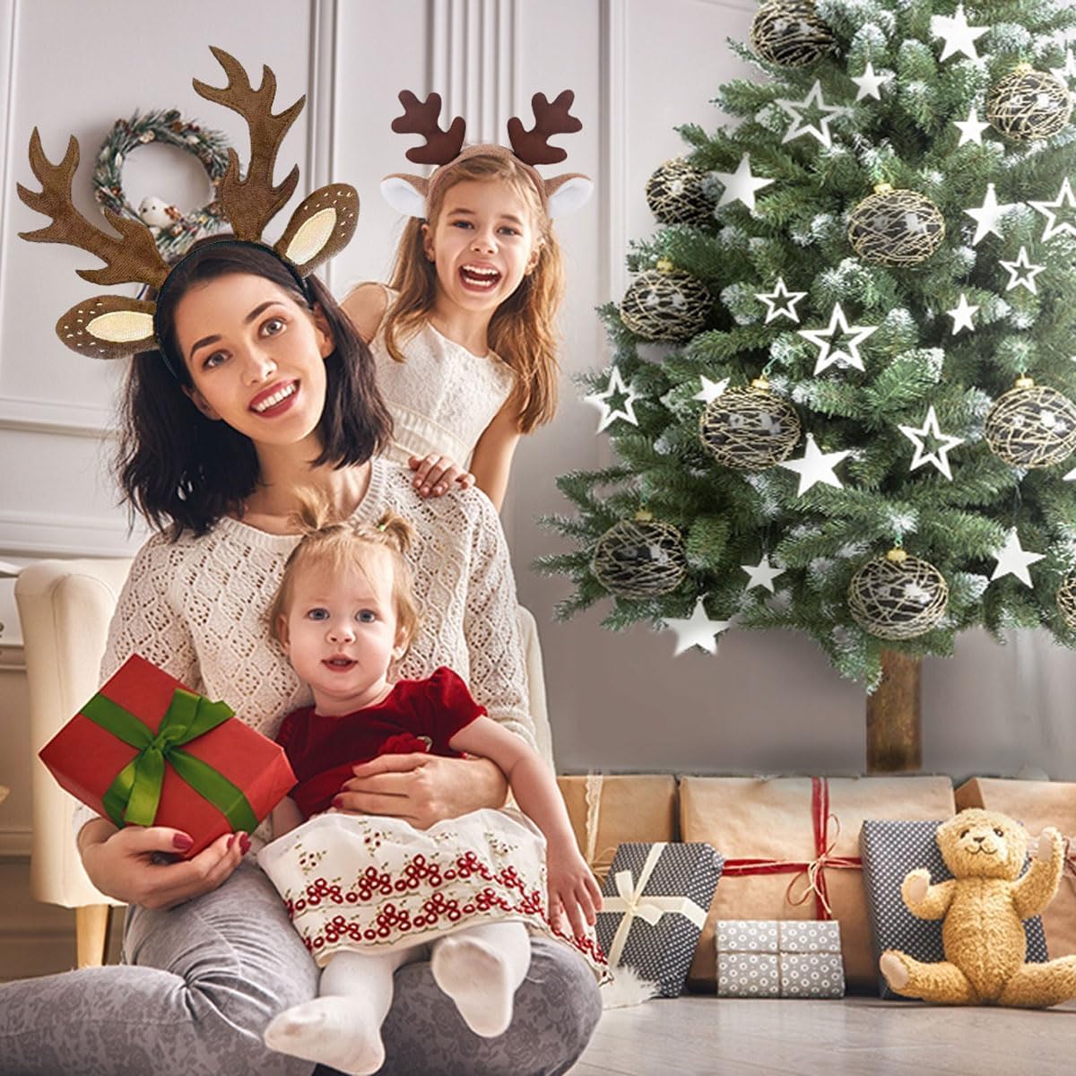 Reindeer Antlers Headband for Women Big Animal Antler Ears Headbands for Christmas Halloween Cosplay Costume Accessories - Image 6