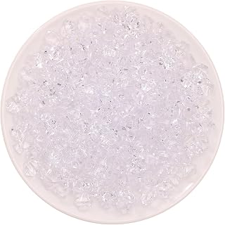 5Pack/Approx 500Pcs Multi Size Irregular Acrylic Crushed Ice Rocks Clear Faux Ice Rack Cubes Vase Fillers Clear Gems Crystal Ice Fillers for Vase Fillers, Table Decoration, Wedding, Arts & Crafts