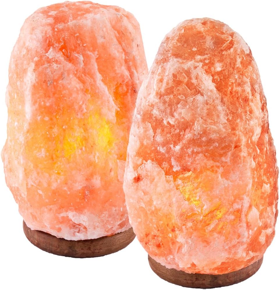 CRYSTAL DECOR 2 Natural Himalayan Pink Salt Lamp w/Bulb & Cord