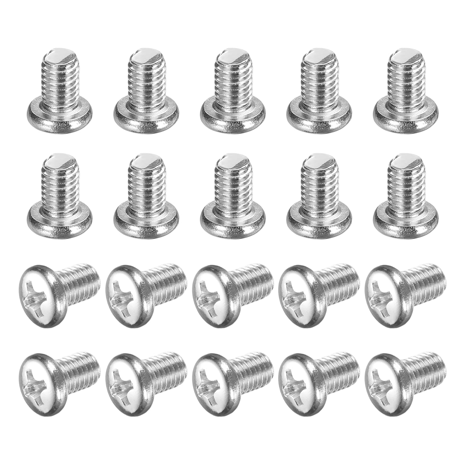 sourcing map 50 Pcs M5x8-0.8mm Phillips Pan Head Machine Screws, Carbon Steel Full Thread