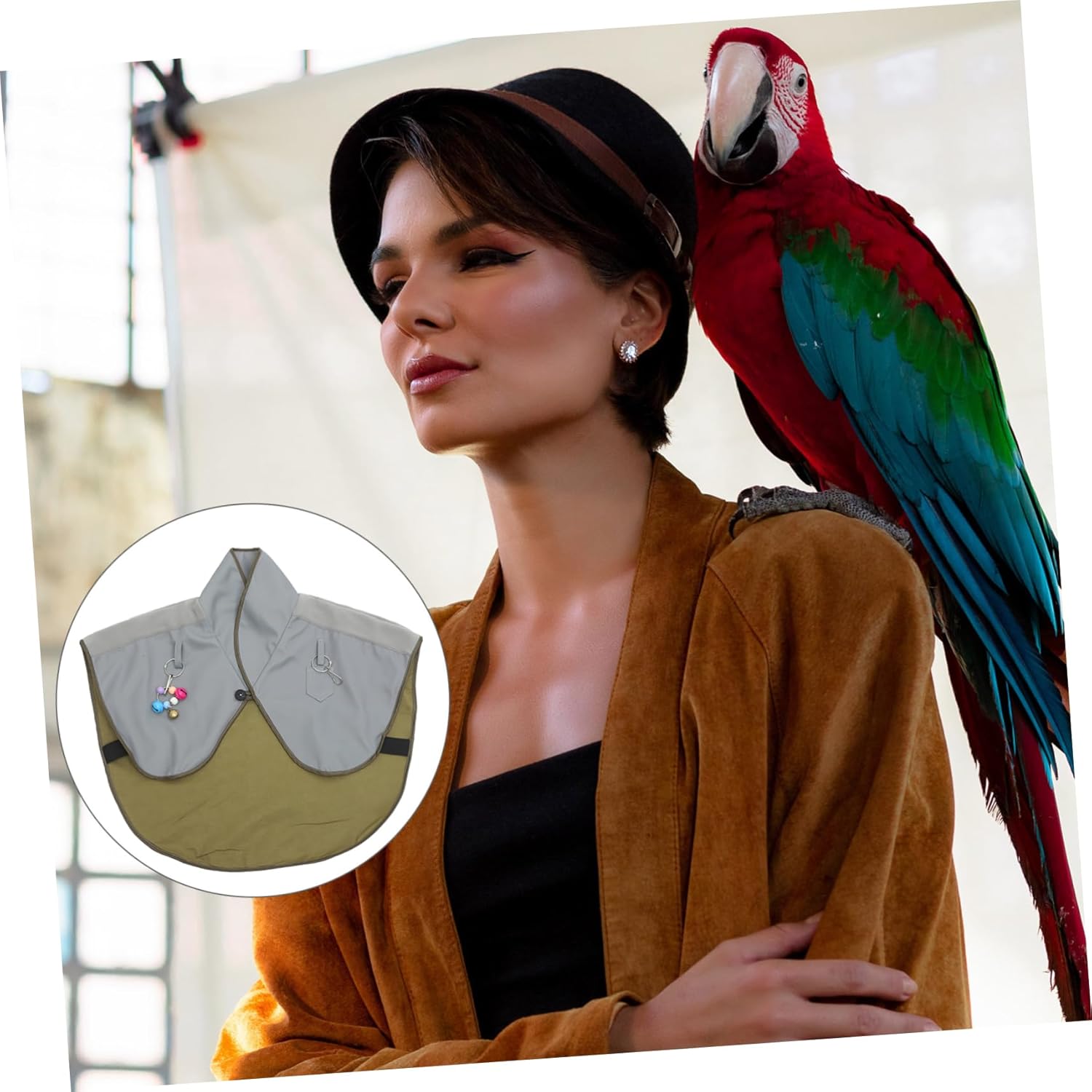 GALPADA Parrot Scratch Shoulder Protector Shawl Bird Training Cover with Loops for Stylish Design for Pet Owners Parrot Care Reusable Diaper for Birds
