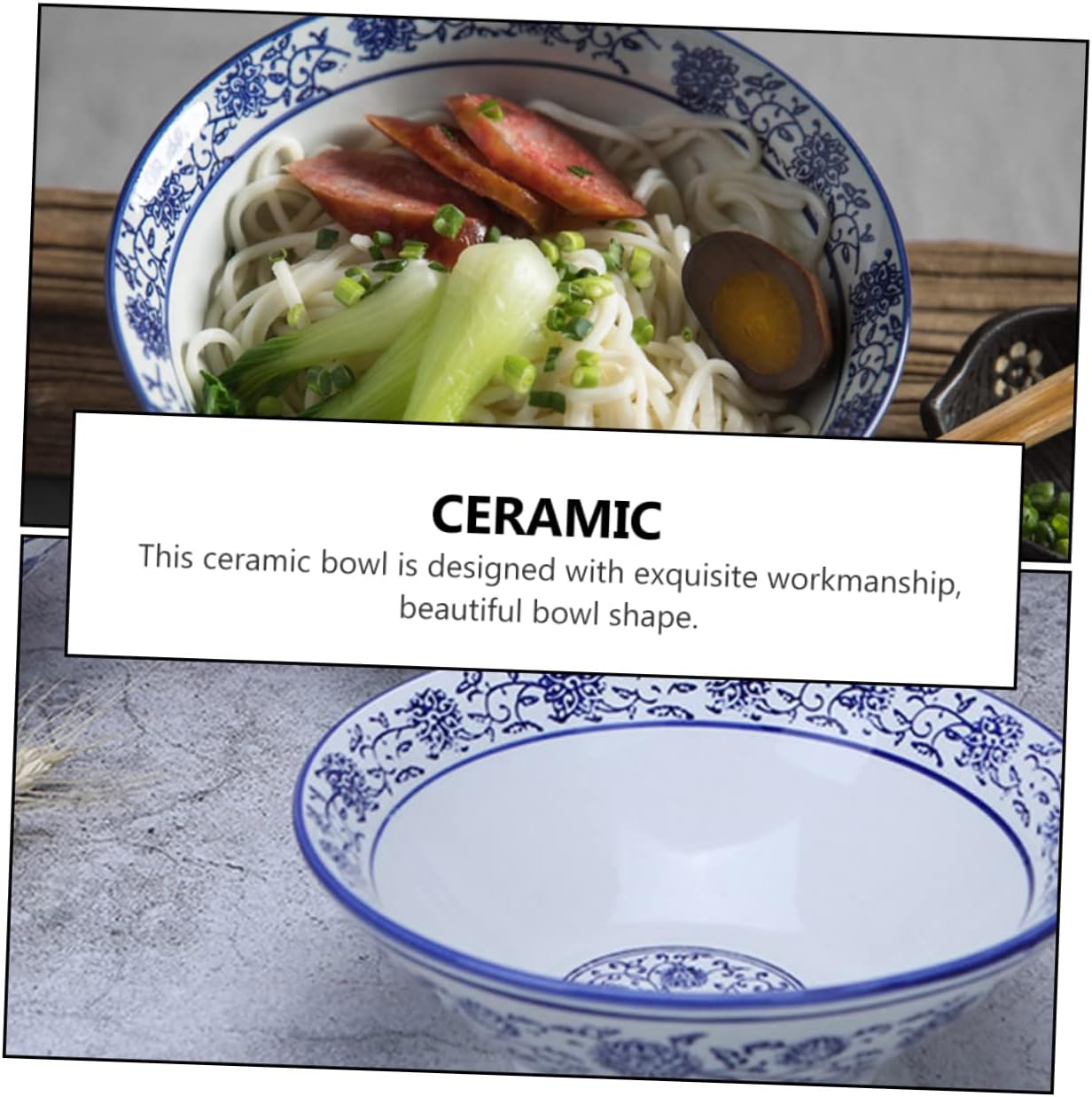 Blue and White Ramen Bowl Japanese Ramen Bowl Rice Bowls Japanese Asian Cookware Porcelain Noodle Bowls Asian Chinese Bowls Rustic Ceramic Bowl Ceramic Tableware Cutlery
