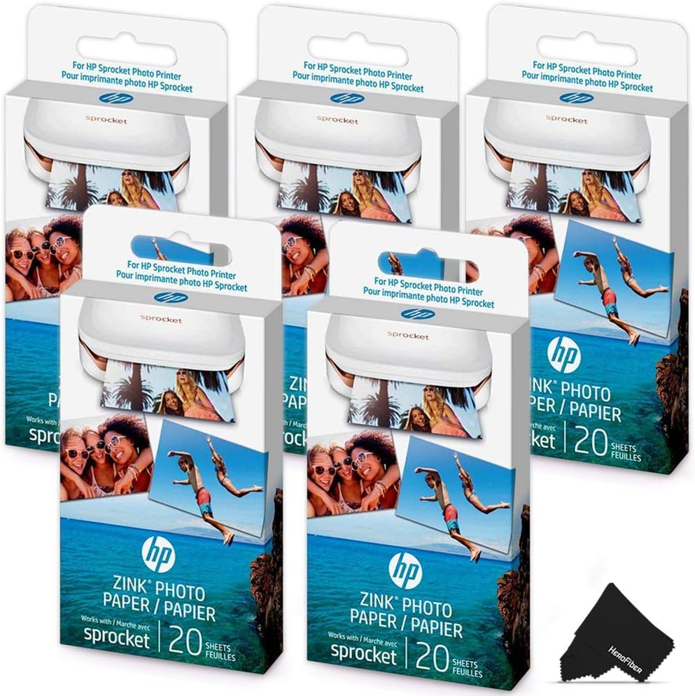 Buy HeroFiber 5 Pack HP Sprocket Photo 