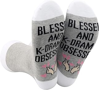 Korean Drama Fans Novelty Socks K-Drama Lover Gift Blessed And K-Drama Obsessed Socks For Women Girls
