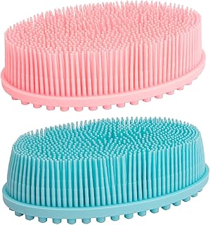 DNC Silicone Body Scrubber Exfoliating Bath Body Brush for Shower 2 Pack