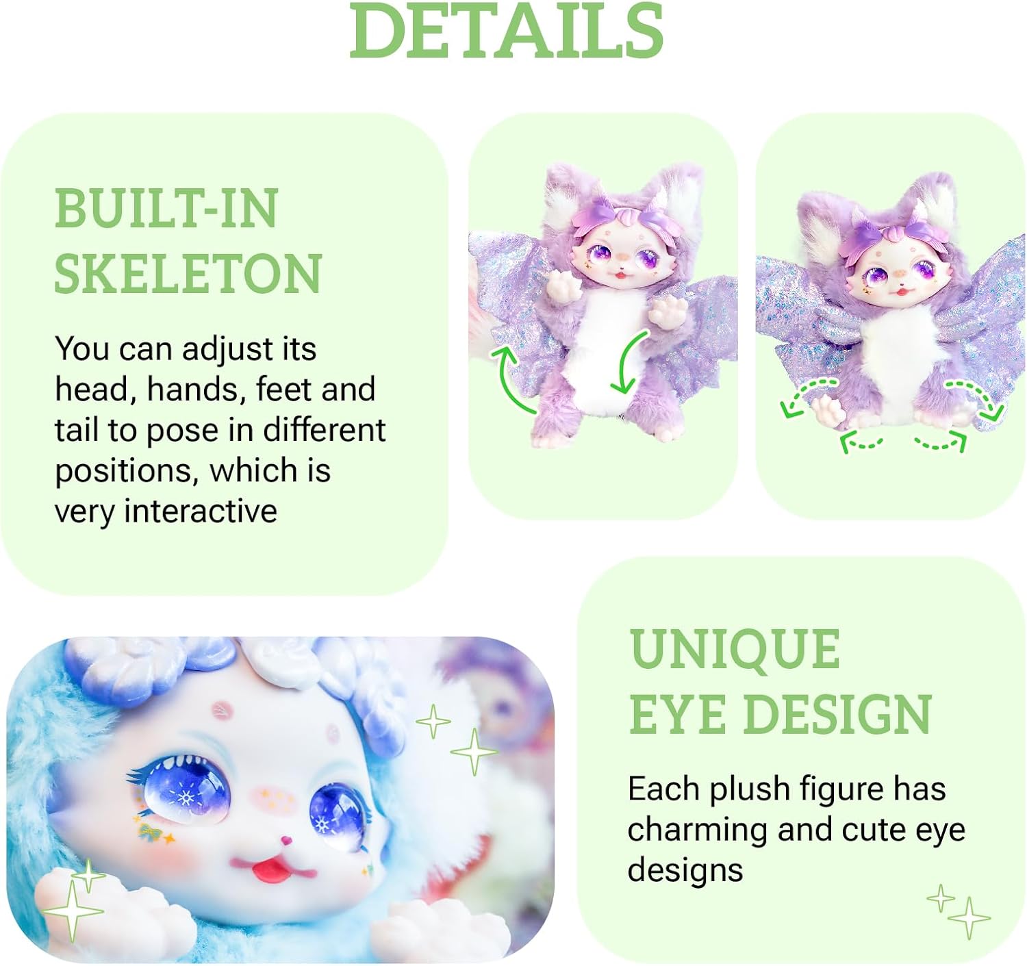 Plush Blind Box Figures, Cute Vinyl Blind Box Plush Doll, Dumia Forest Series Mystery Collectible, Kawaii Action Figures for Birthday, Single Box (1 of 7 Styles)