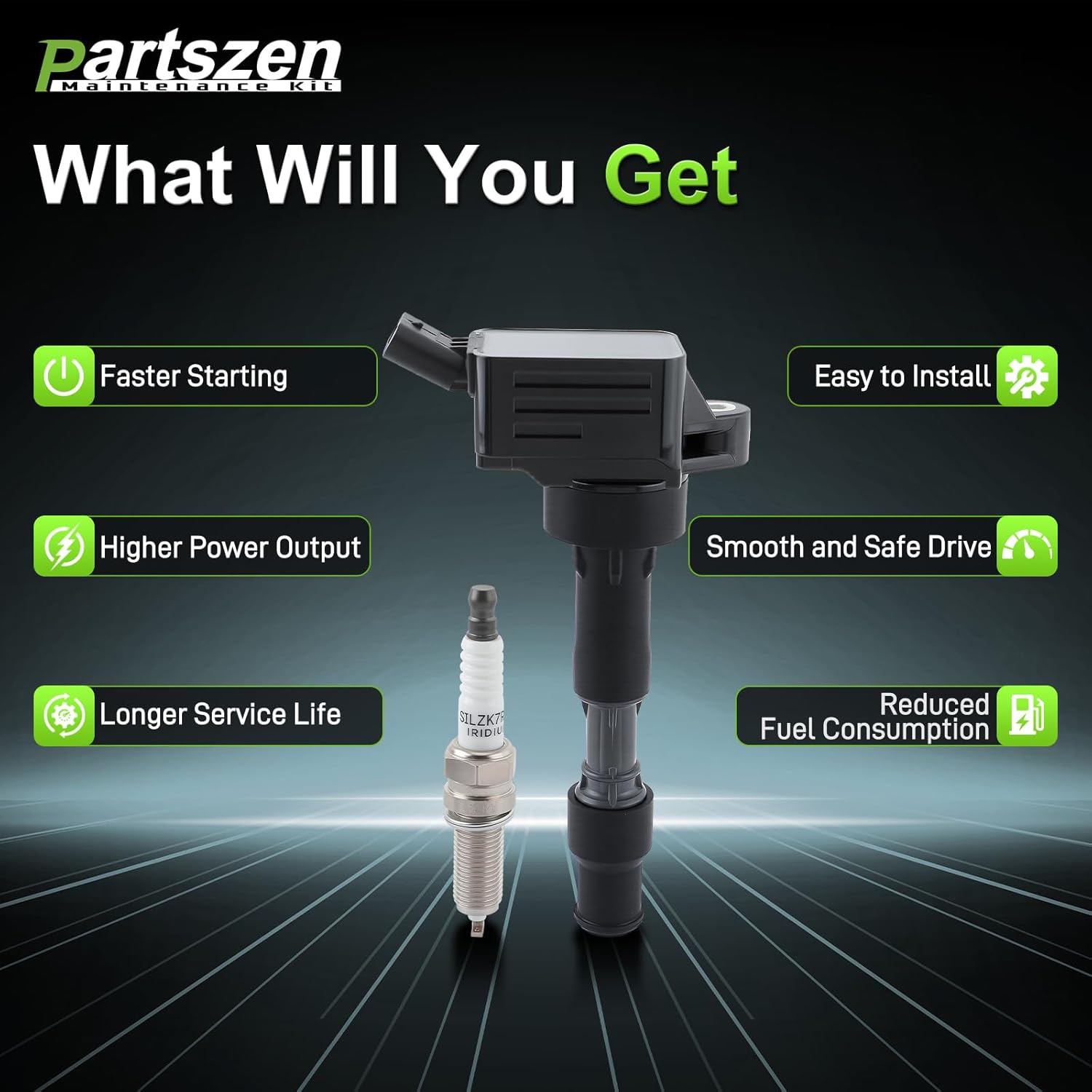 UF816 Ignition Coil 9723 Spark Plug Set Fit for Kia Forte Optima Soul Seltos for Hyundai Elantra Kona Sonata Veloster