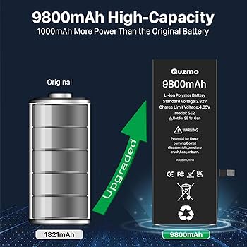 Batteria Iphone 8 Batterie IPhone SE 2020 9800mAh - Kit Remplacement Haute Capacité Kit Outils
