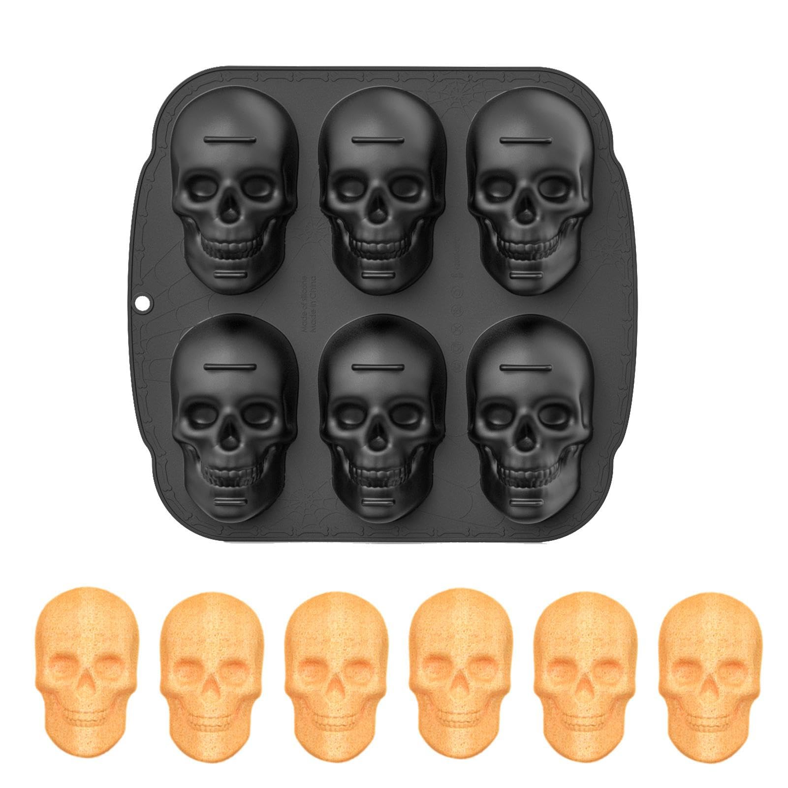 Cyrank Schädel Silikonform – 3D Totenkopf Backform Für Halloween & Parties | Ofengeeignet Bis 230°C