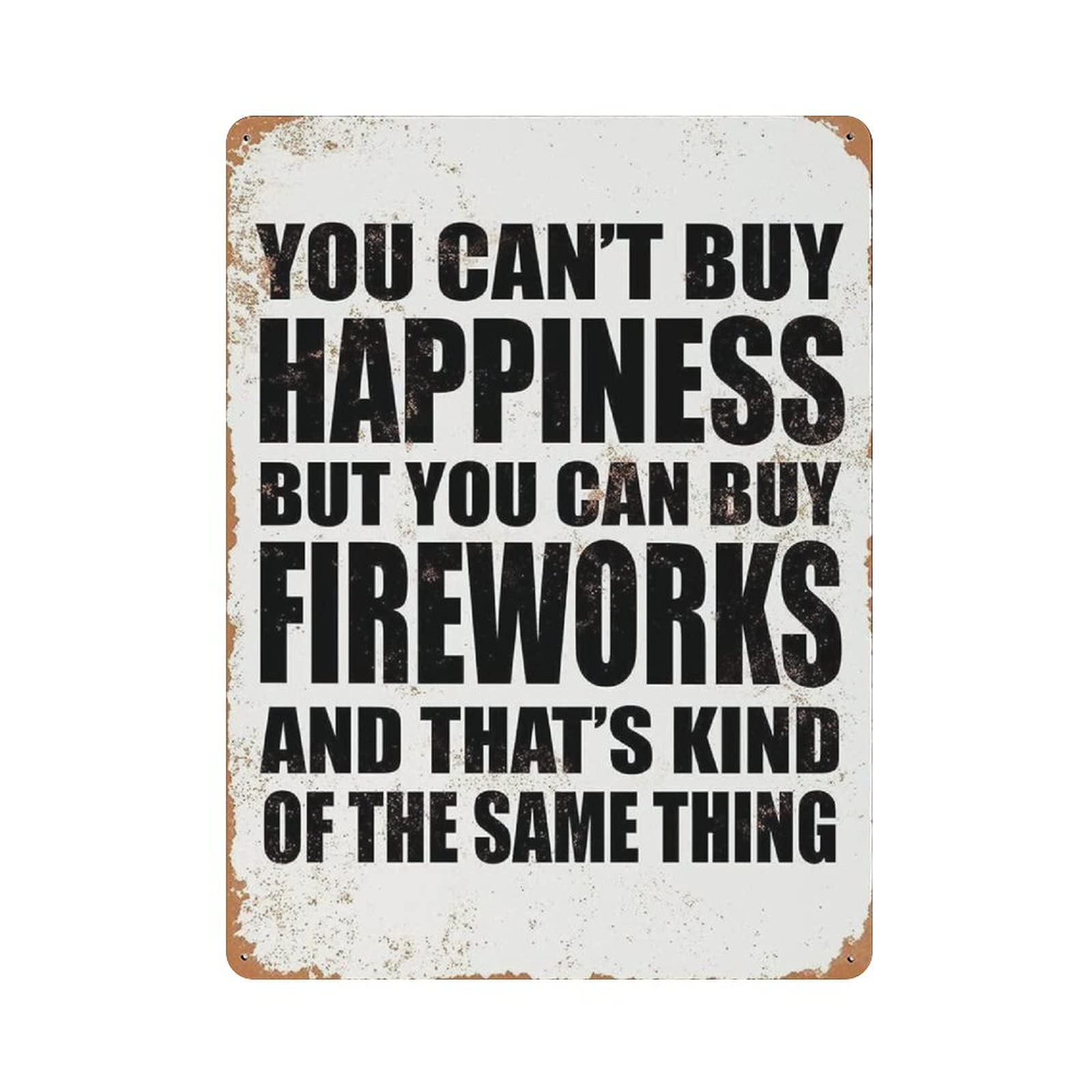 Metal Tin Sign You CAN Buy Fireworks Vintage Tin Poster Metal Sign Wall Decoration Country Kitchen Home Garage Decor 16"x12"