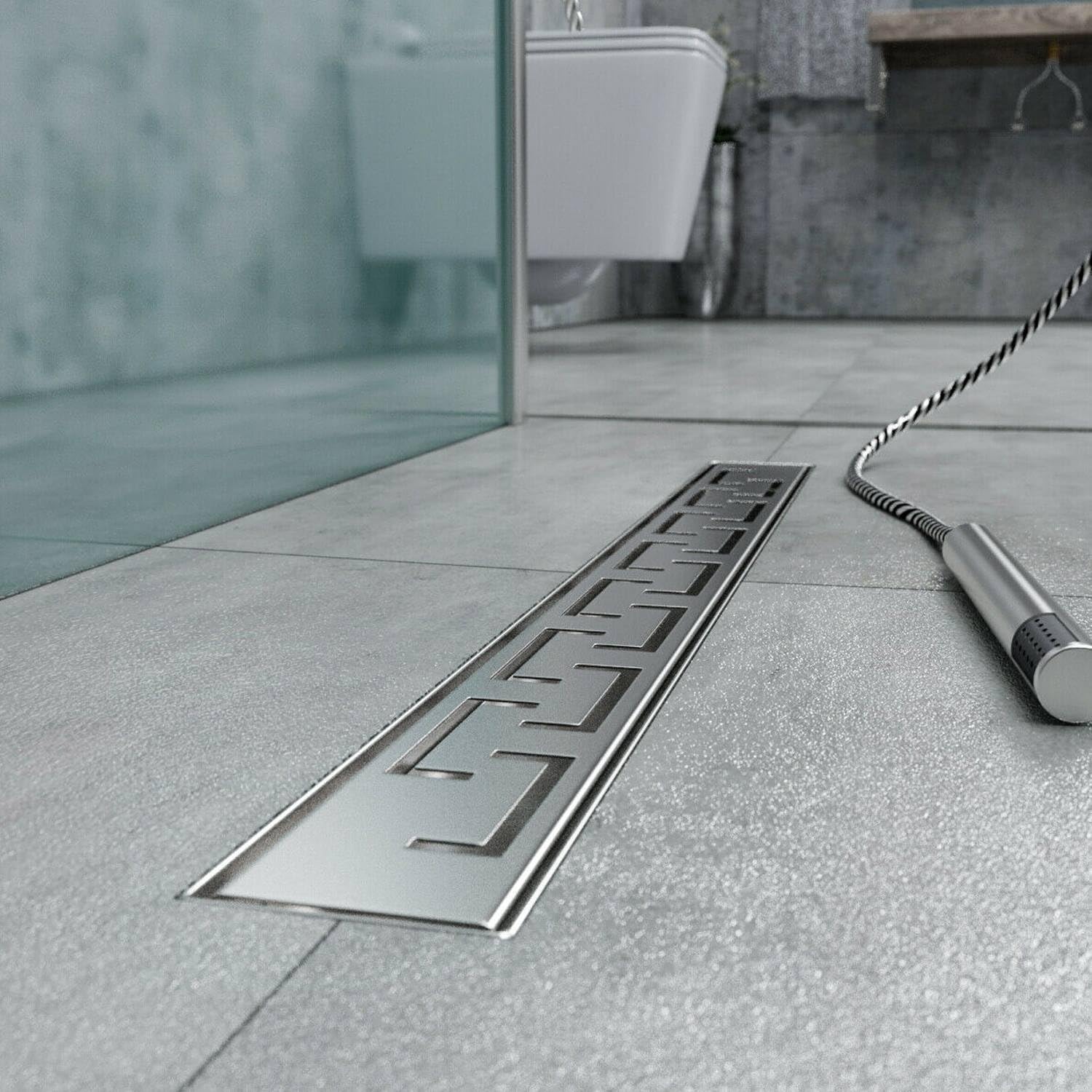 Canaleta de desagüe de Acero inox con rejilla perfilada 70 cm mod. Doric