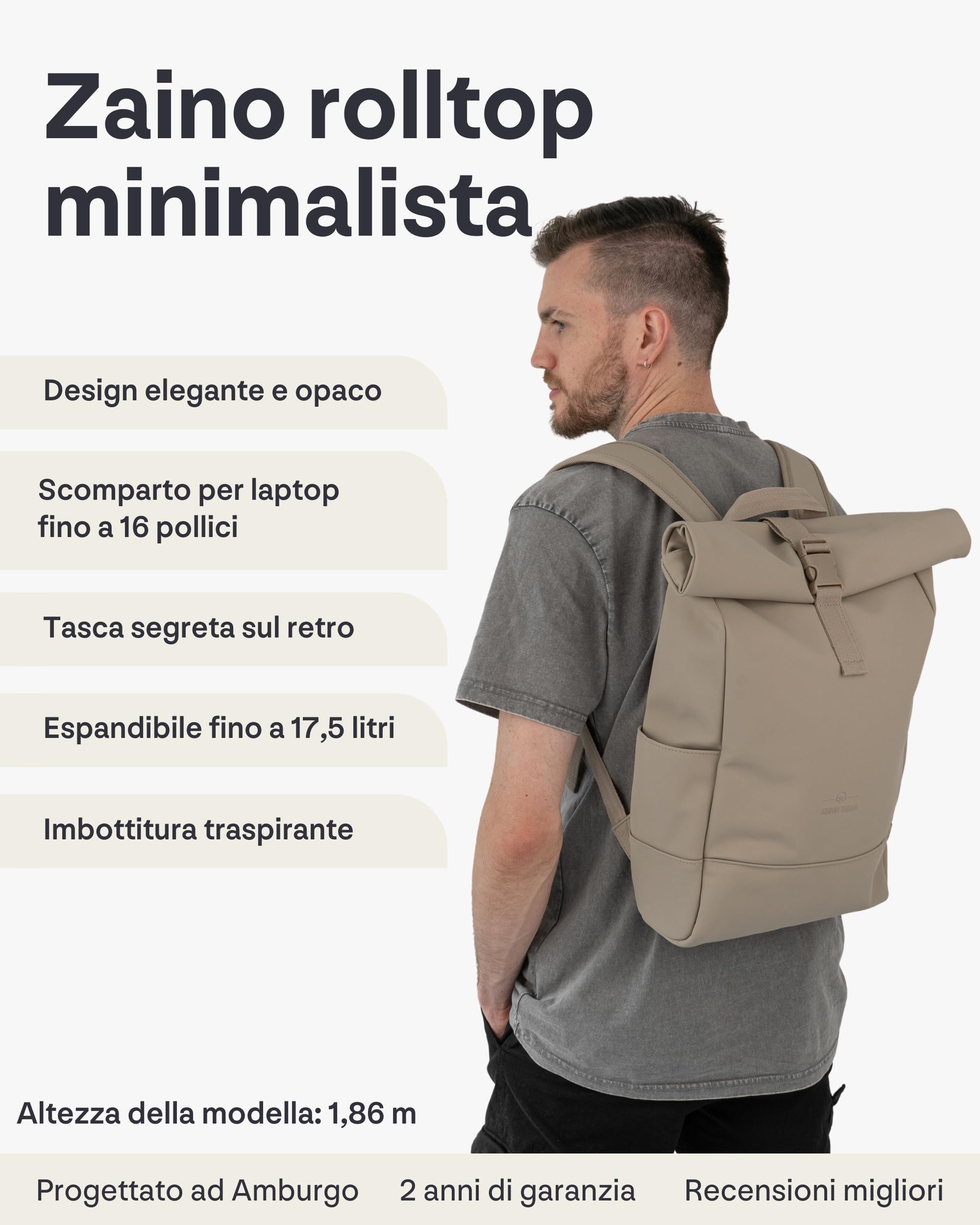 Johnny Urban Harvey Medium Laptop Backpack - Dettaglio