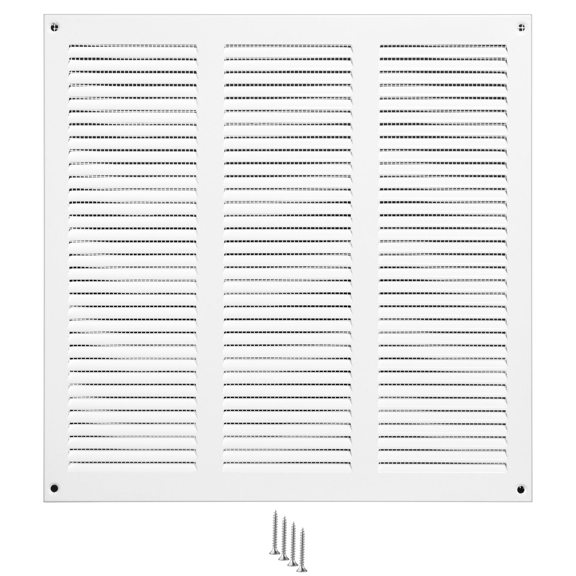 Turvent White 300X300mm Vent Cover - 12X12 Inch Air Grille For Wall And Ceiling - Metal Ventilation Grille With Mesh - Rectangular Ventilation Register For Indoor And Ourdoor Use