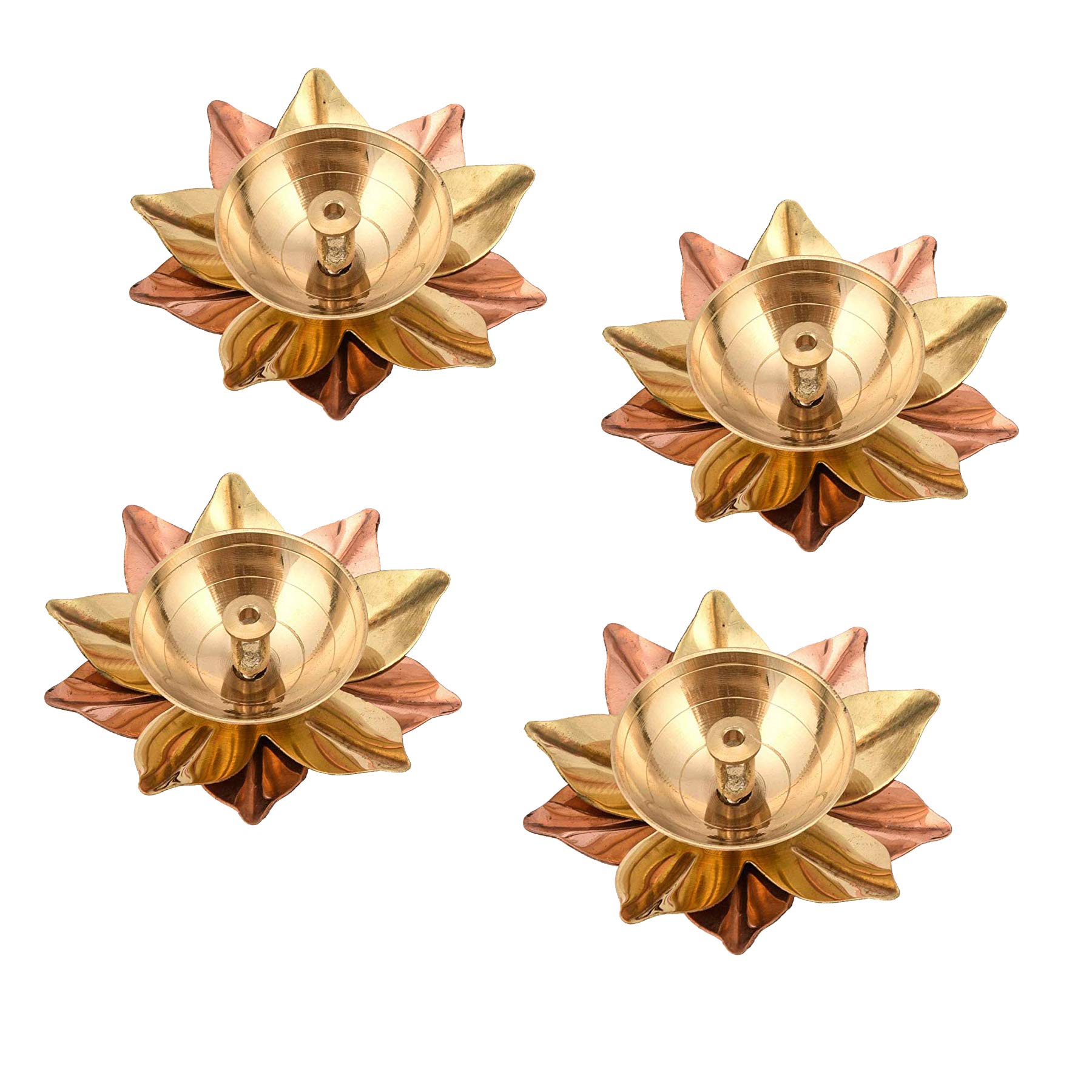 Collectible India Pure Brass Diya Lamp for Pooja, Indian Diyas Decoration Items - Decorative Deepak Combo Set of 4 (Gold_3 X 3 X 1.5 Inch) (B07JFGQ175) Amazon Price History, Amazon Price Tracker