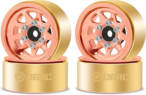 Vista 10 de OGRC 1.0 Rines de rueda RC con anillos de latón, rines de rueda de plato hondo, ruedas Beadlock 1.0 para 1/18 TRX4M 1/24 SCX24 C10 JLU Deadbolt Negro