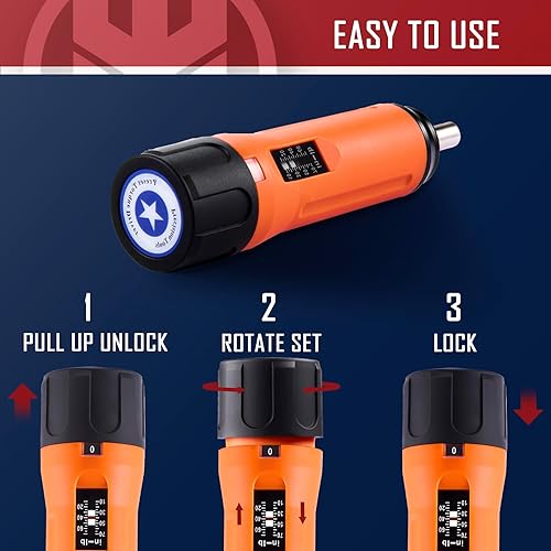 Miniatura 3 de KNINE OUTDOORS Juego de destornilladores dinamométricos de 10 a 70 pulgadas libras para mantenimiento con mango de barra en T, 40 puntas