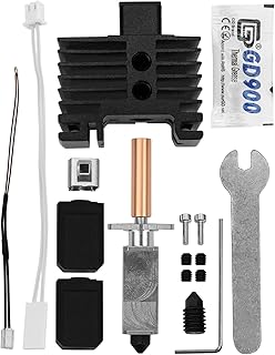 Upgraded High Temperature Hotend Fit for BB X1 Carbon X1-C P1P 3D Printer, with Plated Copper Heater Block Titanium Heatbreak, Extra Hardened Steel Nozzle, Hotend Silicone Cover, with Thermistor
