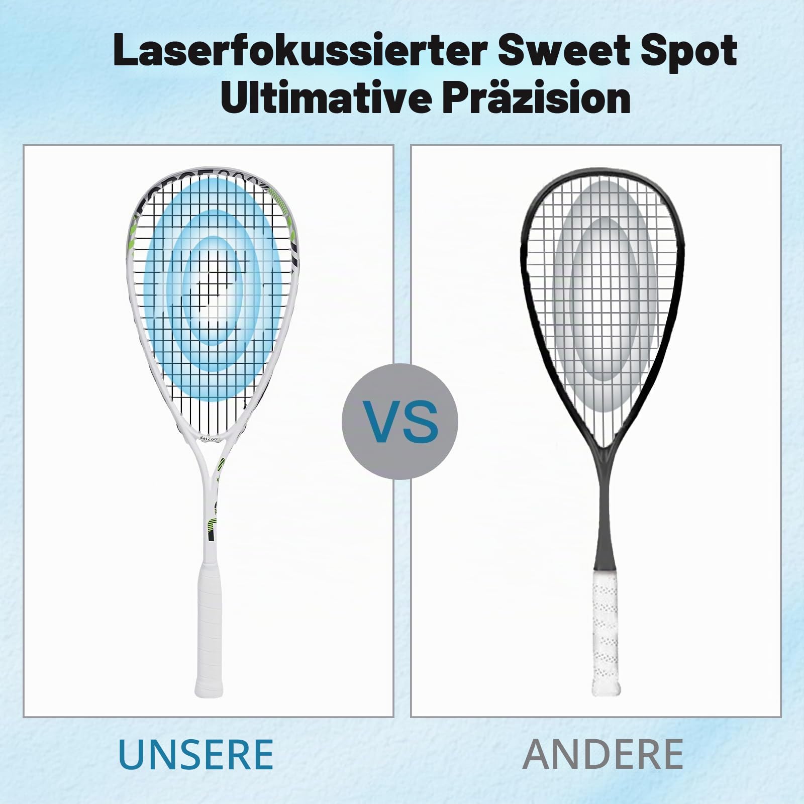 BatZoom Anfänger-Squashschläger – Leichter & Langlebiger Trainingsschläger für Erwachsene & Jugendliche, Vorbesaitet mit Komfortgriff & Dämpfung - Inklusive Tragetasche