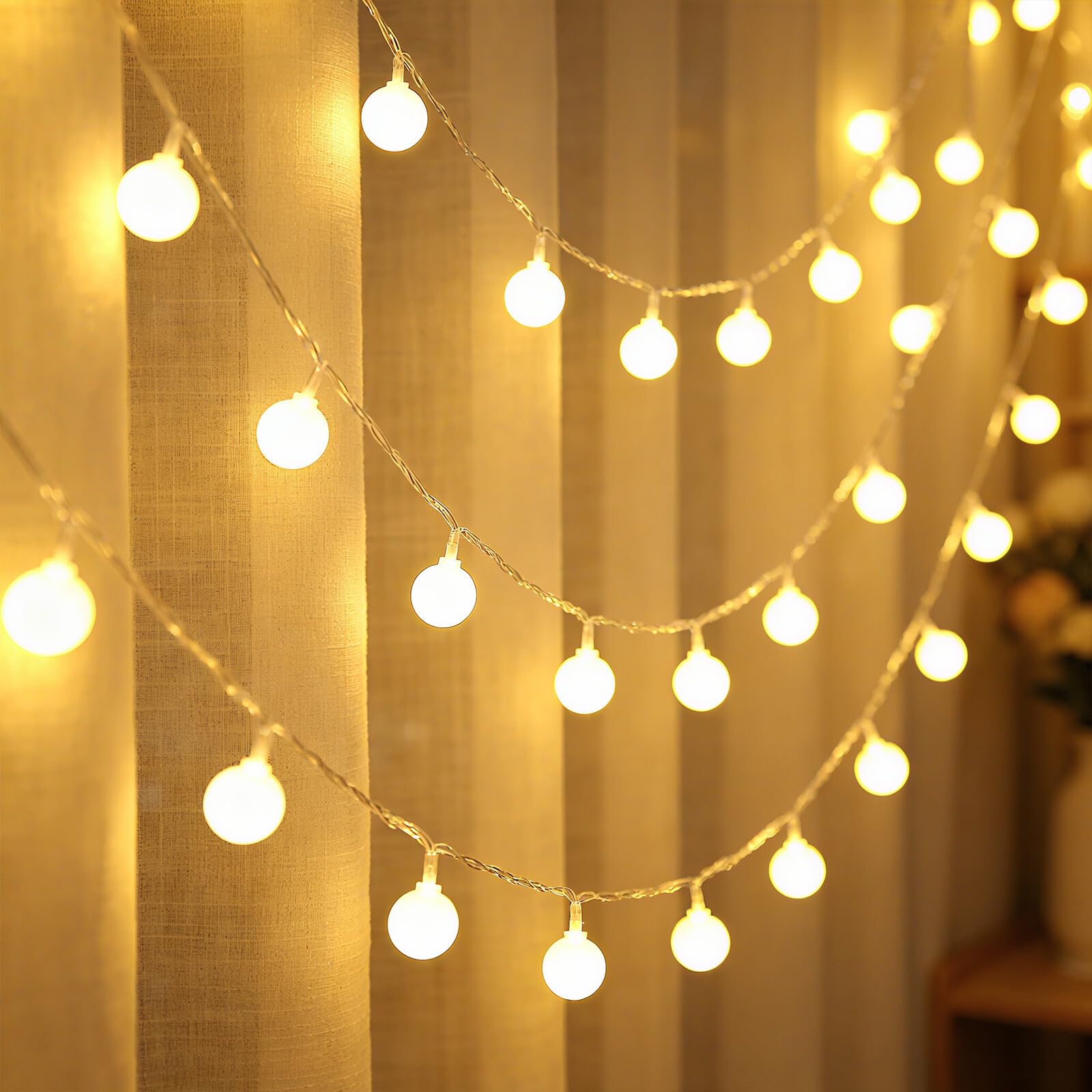 Wisada Globe LED String Lights [Warm White], USB Powered, 3m/20LEDs Dreamy Globe Christmas Decoration Holiday Lights
