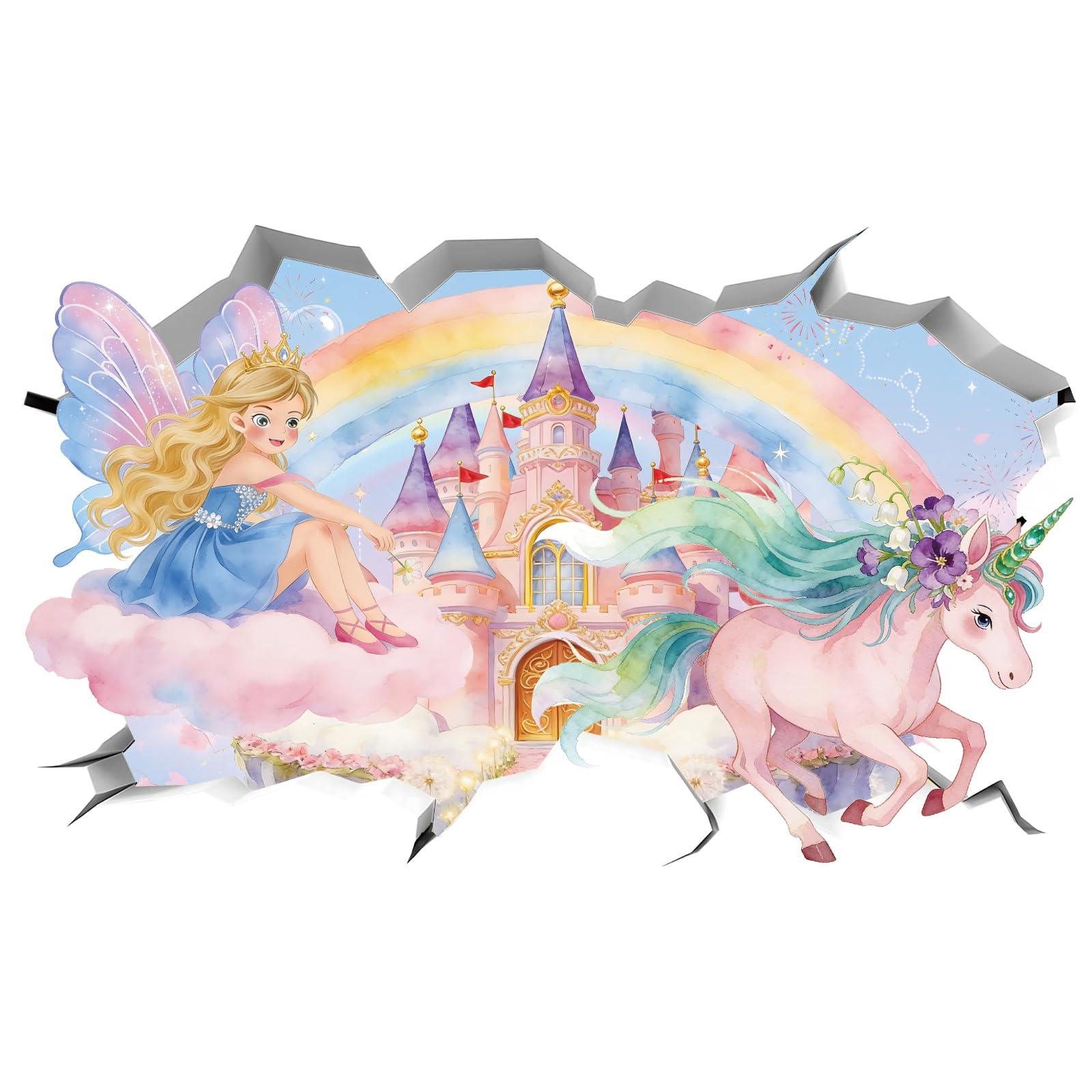 PLIGREAT Fairy Castle Wall Decals