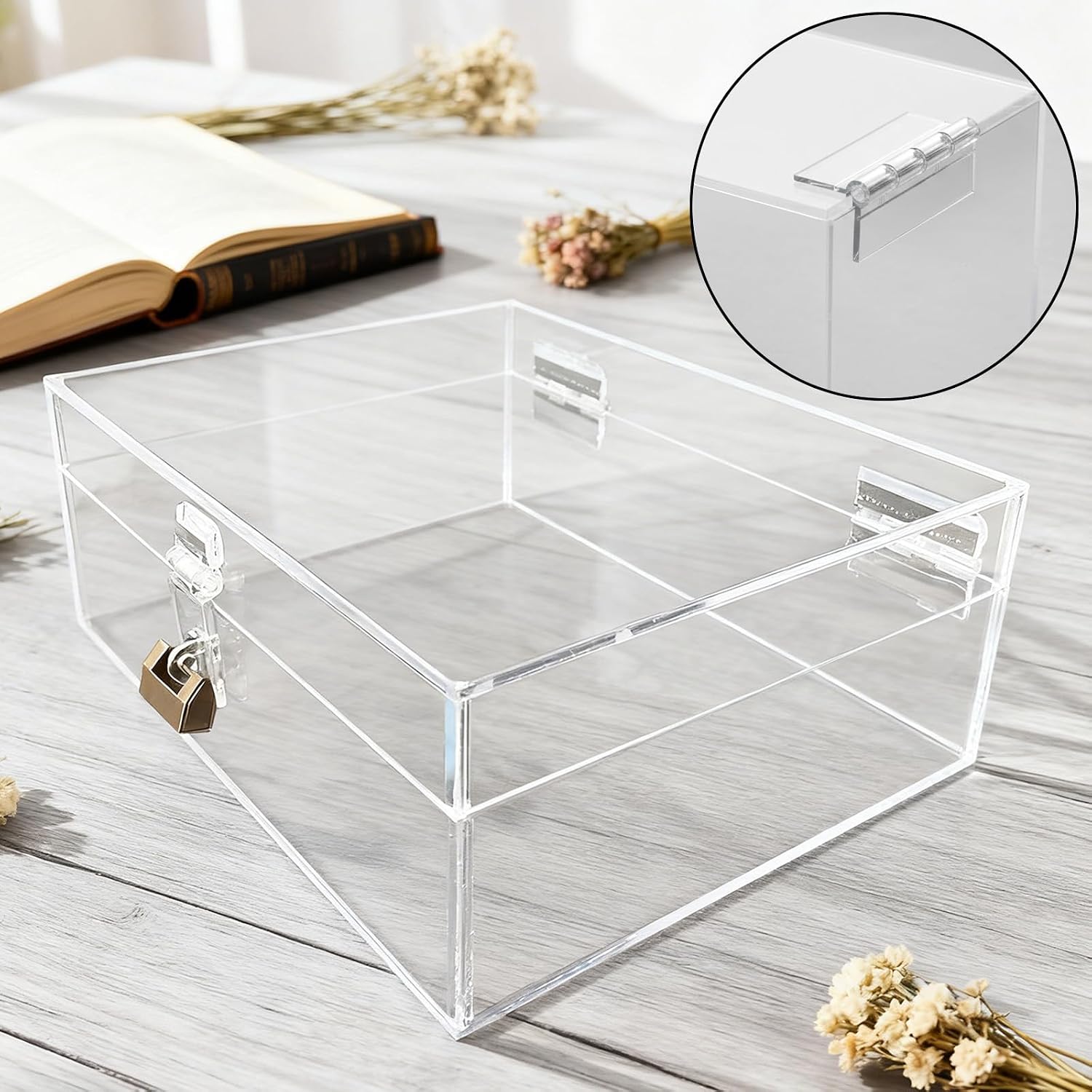 4 Pcs Clear Plastic Hinges, 65 x 40 mm Self-Adhesive Acrylic Hinges Transparent Continuous Folding Hinge Tools for Crafts Aquarium Lid Cabinet Furniture Display Stand image 5