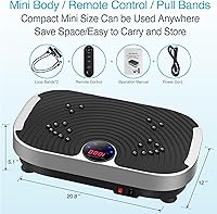 Vista 6 de AXV Máquina de ejercicios con placa de vibración, entrenamiento de cuerpo entero, plataforma de fitness, máquina de drenaje linfático para pérdida