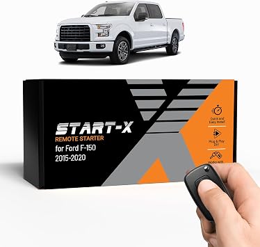 مجموعة بدء التشغيل عن بعد Start-X لشاحنات Ford F-150 موديلات 2015 و2016 و2017 و2018 و2019 و2020 المزودة بنظام التشغيل بالضغط أو مفتاح الإشعال ودبوس غطاء المحرك | الإعدادات ممكّنة في لوحة القيادة | التوصيل والتشغيل | استخدم مفتاح التشغيل الأصلي الخاص بك