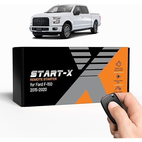 Start-X Remote Starter Kit for Ford F-150 (2015, 2016, 2017, 2018, 2019, 2020) Trucks with Push-to-Start or Key Ignition and Hood Pin | Settings Enabled in Dash | Plug & Play | Use Your OEM Key Fob