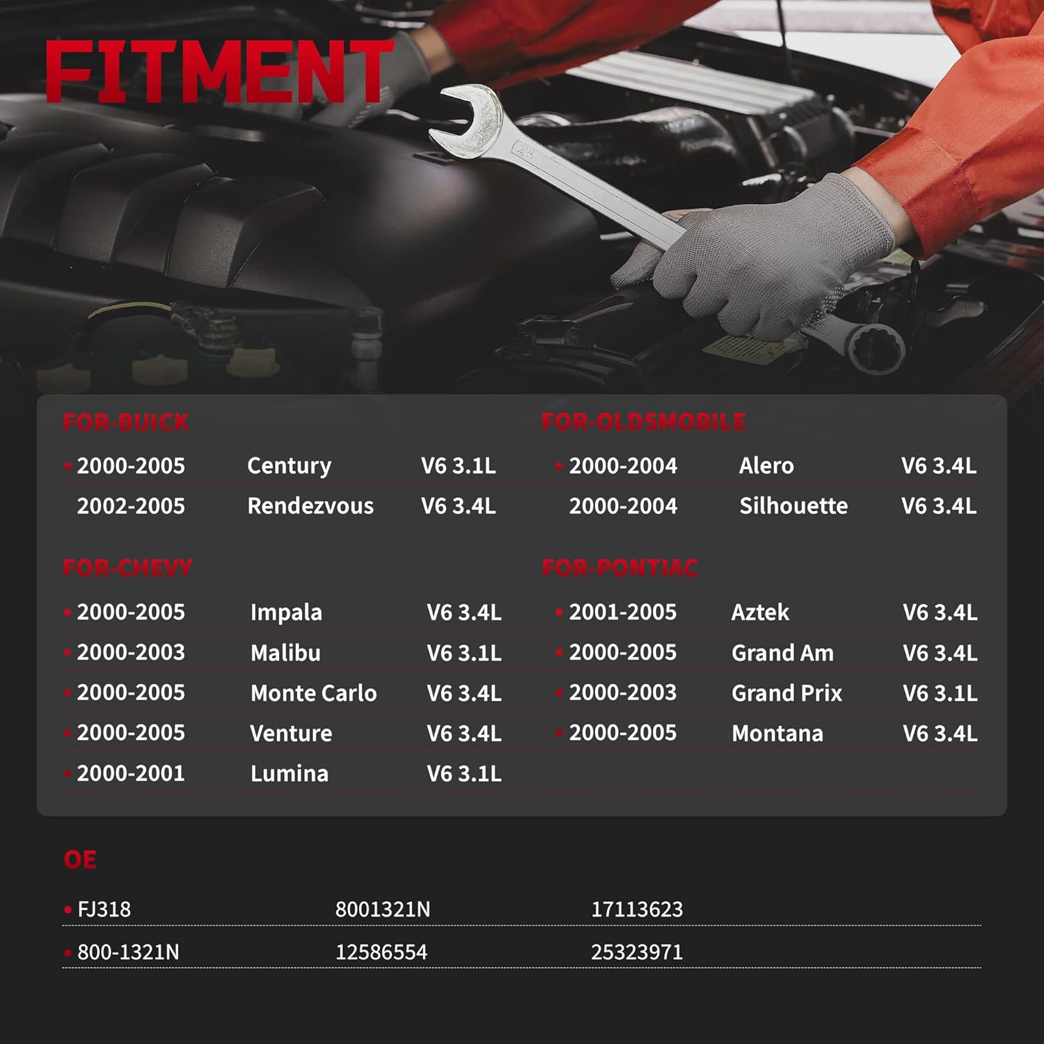 Fuel Injectors fits for/Chevy Impala Malibu Monte Carlo Venture Lumina for/Buick Century Rendezvous for/Oldsmobile Alero Silhouette for/Pontiac Aztek Grand Am Montana Grand Prix 25323971