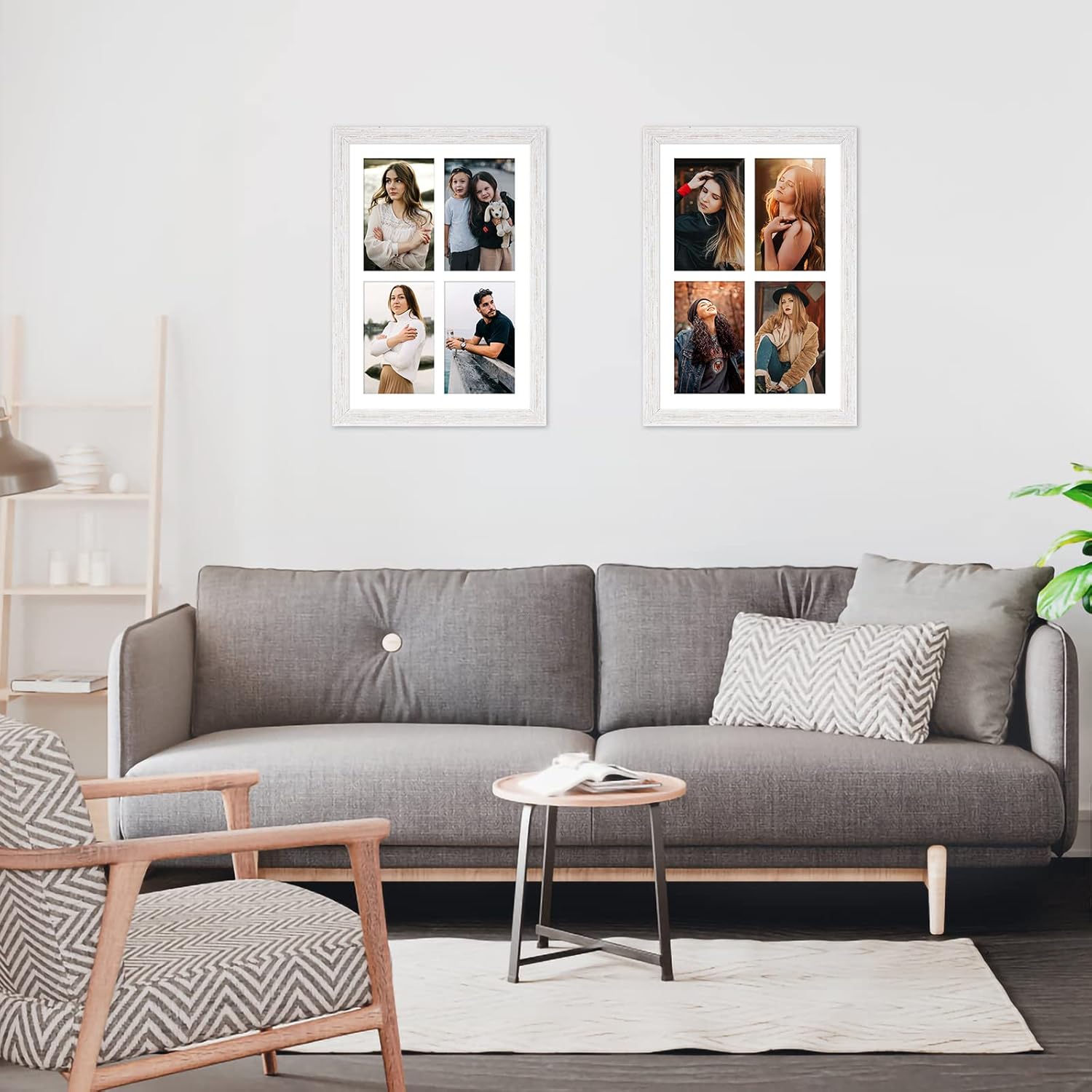 9x13 Collage frame with 4 Openings 4X6 Pictures, Multiple Picture Frame with Mat, Wall or Tabletop Decor, White Wood Grain,2 Pack - Image 7